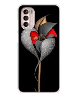 Чехол для Motorola MOTO G52 с картинкой «Серебряный фантазийный цветок»
