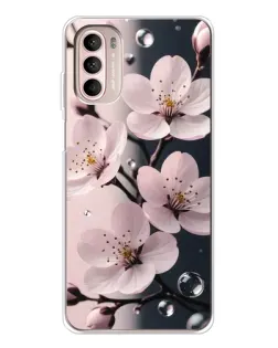 Чехол для Motorola MOTO G52 с картинкой «Нежная сакура и капли»