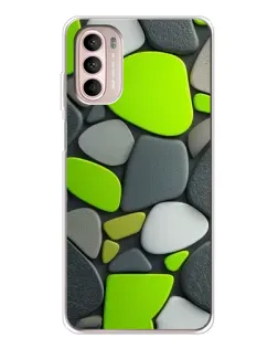 Чехол для Motorola MOTO G52 с картинкой «Яркая неоновая галька»