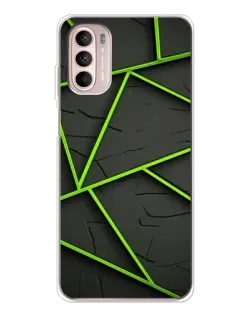 Чехол для Motorola MOTO G52 с картинкой «Зеленые геометрические линии»