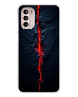 Чехол для Motorola MOTO G52 с картинкой «Kрасная лавовая трещина»