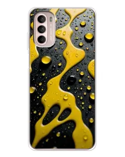 Чехол для Motorola MOTO G52 с картинкой «Жидкое желтое золото»