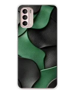 Чехол для Motorola MOTO G52 с картинкой «Зеленые кожаные волны»