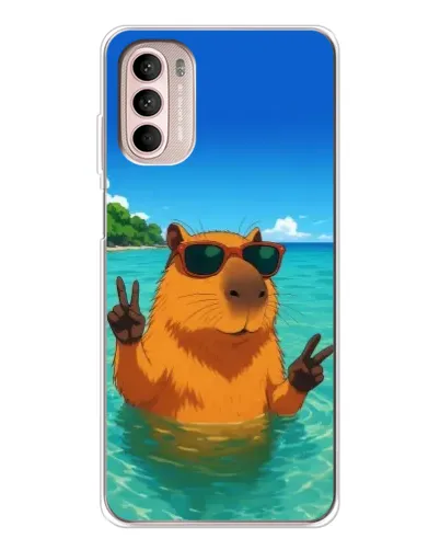 Чехол для Motorola MOTO G52 с картинкой «Морская капибара»