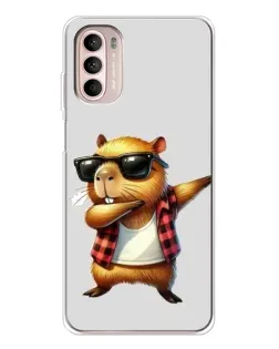 Чехол для Motorola MOTO G52 с картинкой «Капибара рэпер даб»
