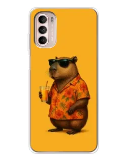 Чехол для Motorola MOTO G52 с картинкой «Капибара на отдыхе»