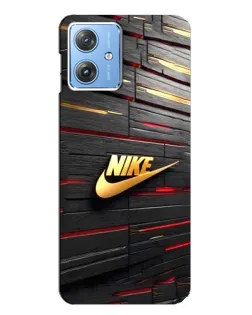 Чехол для Motorola MOTO G54 / G54 Power с картинкой «Золотой Nike на металле»