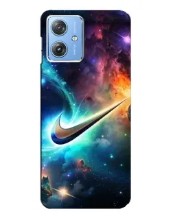 Чехол для Motorola MOTO G54 / G54 Power с картинкой «Космический Nike Swoosh»