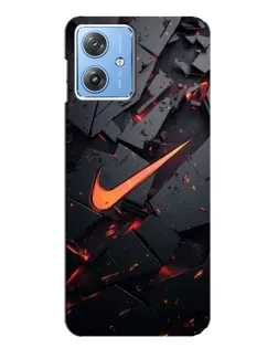 Чехол для Motorola MOTO G54 / G54 Power с картинкой «Nike — эффект разломов»