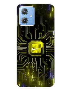 Чехол для Motorola MOTO G54 / G54 Power с картинкой «Nike — золотая искра»