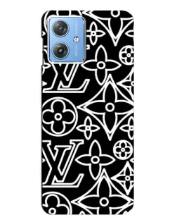 Чехол для Motorola MOTO G54 / G54 Power с картинкой «Черно-белый узор LV»