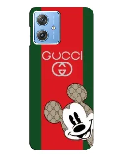 Чехол для Motorola MOTO G54 / G54 Power с картинкой «Gucci — полосы и Микки»