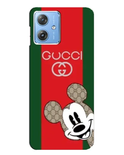 Чехол для Motorola MOTO G54 / G54 Power с картинкой «Gucci — полосы и Микки»