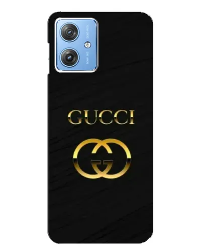 Чехол для Motorola MOTO G54 / G54 Power с картинкой «Золотой логотип Gucci»