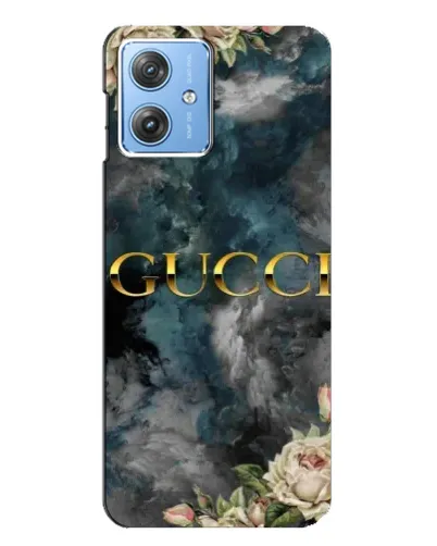 Чехол для Motorola MOTO G54 / G54 Power с картинкой «Абстрактные цветы Gucci»