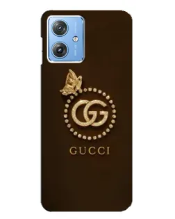 Чехол для Motorola MOTO G54 / G54 Power с картинкой «Gucci — золотая бабочка»