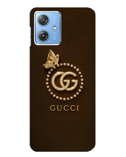 Чехол для Motorola MOTO G54 / G54 Power с картинкой «Gucci — золотая бабочка»