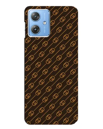 Чехол для Motorola MOTO G54 / G54 Power с картинкой «Gucci — золотые диагонали»