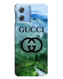 Чехол для Motorola MOTO G54 / G54 Power с картинкой «Gucci — горный пейзаж»