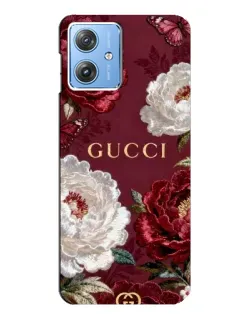 Чохол для Motorola MOTO G54 / G54 Power з картинкою «Gucci — бордові троянди»
