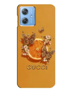 Чохол для Motorola MOTO G54 / G54 Power з картинкою «Gucci — золоті метелики»