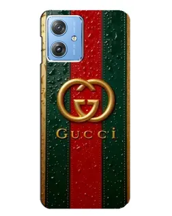 Чохол для Motorola MOTO G54 / G54 Power з картинкою «Gucci — фірмова смуга та золото»