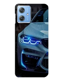 Чехол для Motorola MOTO G54 / G54 Power с картинкой «Взгляд BMW с синими фарами»