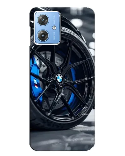 Чехол для Motorola MOTO G54 / G54 Power с картинкой «Колесо BMW вблизи»