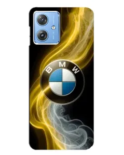 Чехол для Motorola MOTO G54 / G54 Power с картинкой «Золотистый дым BMW»
