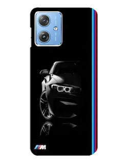 Чехол для Motorola MOTO G54 / G54 Power с картинкой «Силуэт BMW в темноте»