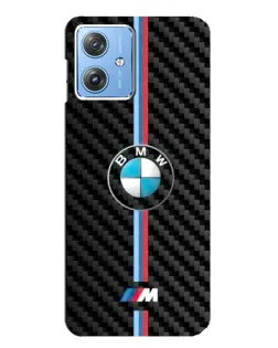 Чехол для Motorola MOTO G54 / G54 Power с картинкой «Эмблема BMW и карбон»