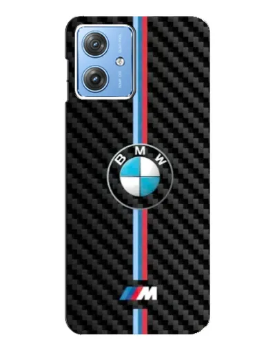 Чехол для Motorola MOTO G54 / G54 Power с картинкой «Эмблема BMW и карбон»