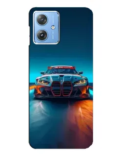 Чехол для Motorola MOTO G54 / G54 Power с картинкой «BMW — огни неона»