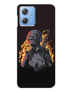 Чехол для Motorola MOTO G54 / G54 Power с картинкой «PUBG — огненный силуэт»