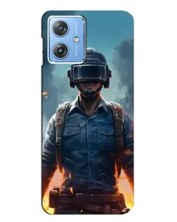 Чехол для Motorola MOTO G54 / G54 Power с картинкой «PUBG — реалистичный герой»