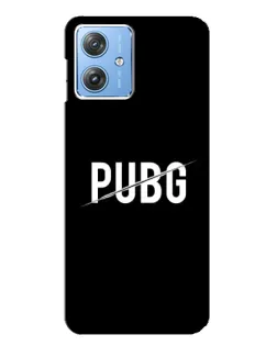 Чехол для Motorola MOTO G54 / G54 Power с картинкой «PUBG — белый логотип»