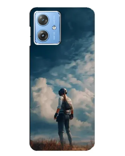 Чехол для Motorola MOTO G54 / G54 Power с картинкой «Герой PUBG на скале»
