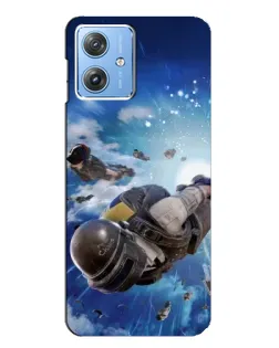 Чехол для Motorola MOTO G54 / G54 Power с картинкой «Десант PUBG — прыжок»