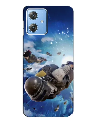 Чехол для Motorola MOTO G54 / G54 Power с картинкой «Десант PUBG — прыжок»
