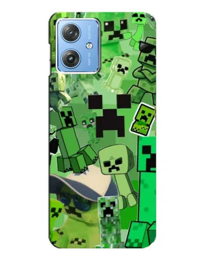 Чехол для Motorola MOTO G54 / G54 Power с картинкой «Криперы Minecraft»