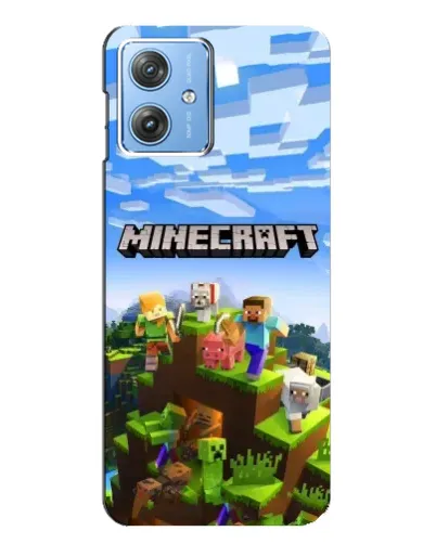 Чехол для Motorola MOTO G54 / G54 Power с картинкой «Minecraft классический мир»