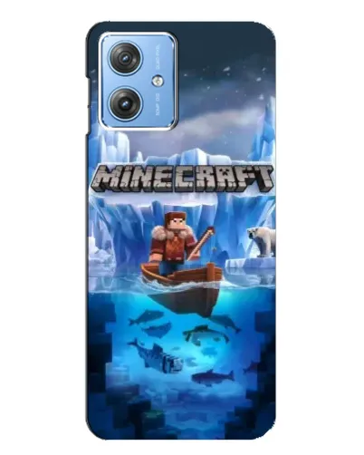 Чехол для Motorola MOTO G54 / G54 Power с картинкой «Minecraft ледяной мир»