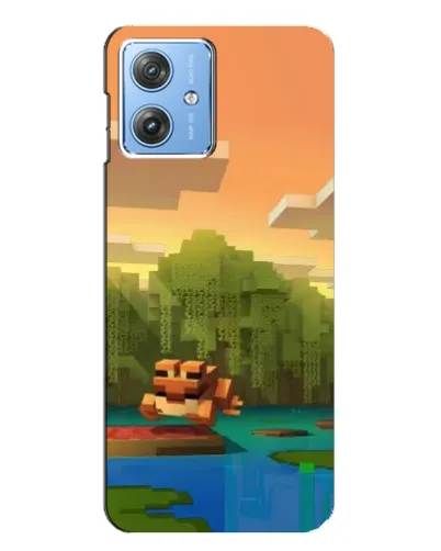 Чехол для Motorola MOTO G54 / G54 Power с картинкой «Майнкрафт закат солнца»