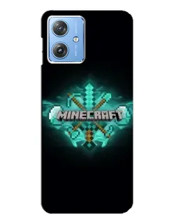 Чехол для Motorola MOTO G54 / G54 Power с картинкой «Minecraft Diamond лого»