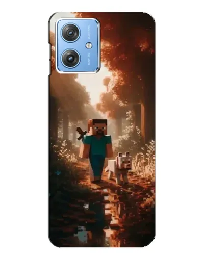 Чехол для Motorola MOTO G54 / G54 Power с картинкой «Стив в лесу»