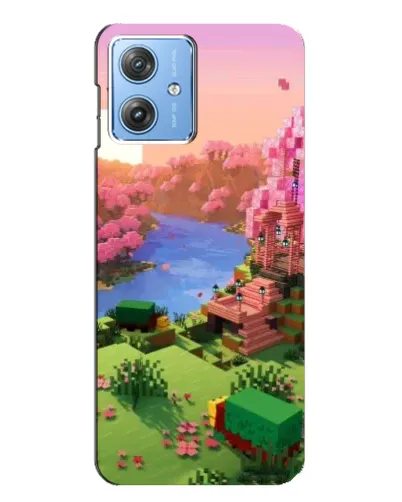 Чехол для Motorola MOTO G54 / G54 Power с картинкой «Розовое дерево Minecraft»