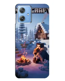Чехол для Motorola MOTO G54 / G54 Power с картинкой «Зимний Minecraft»