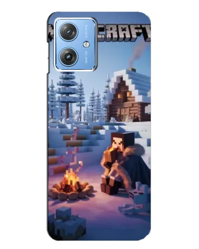 Чехол для Motorola MOTO G54 / G54 Power с картинкой «Зимний Minecraft»