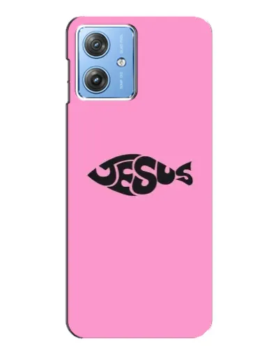 Чехол для Motorola MOTO G54 / G54 Power с картинкой «Розовый символ  Jesus»