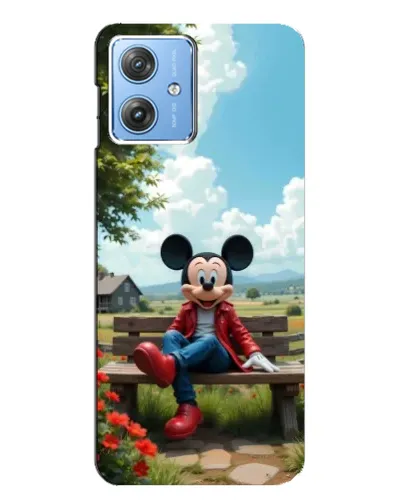 Чехол для Motorola MOTO G54 / G54 Power с картинкой «Микки на скамейке»